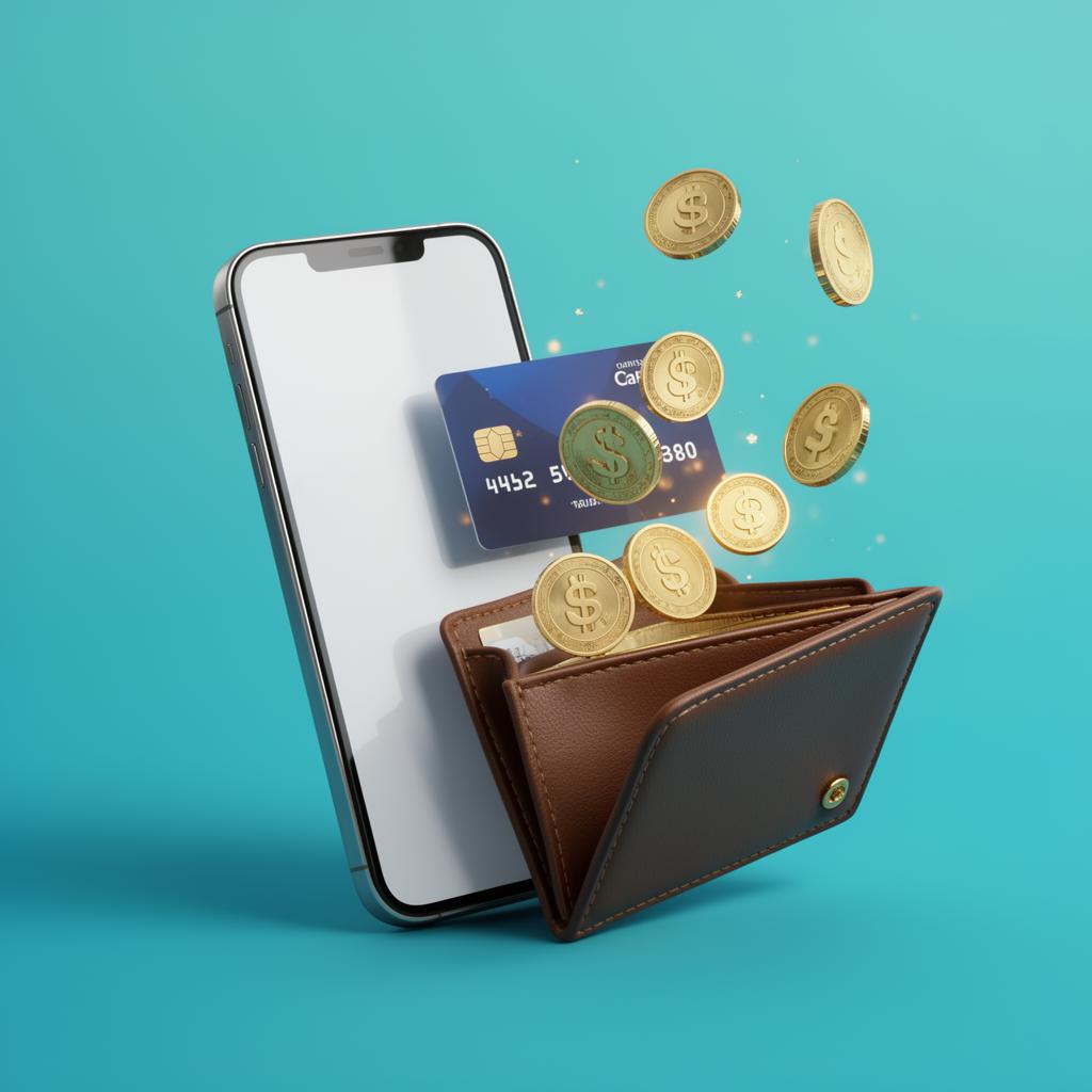 Premier dépôt avec carte bancaire et portefeuille de pièces